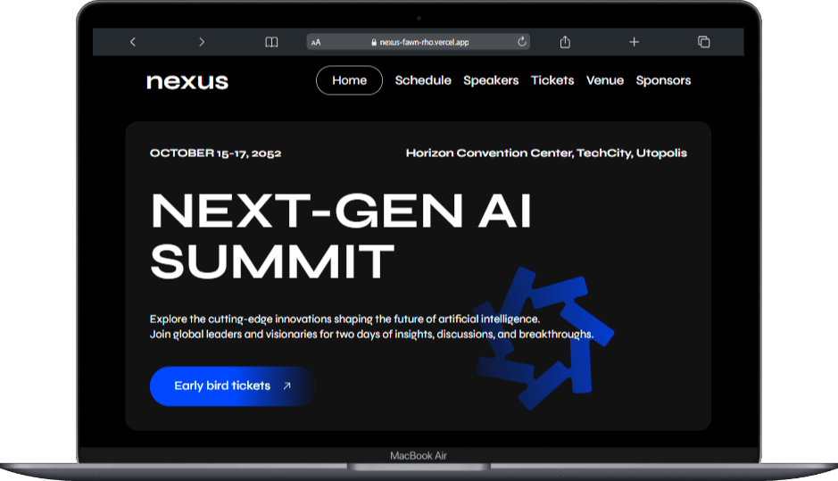 Nexus Landing Page