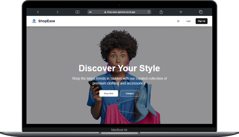 Screenshot of ShopEase project